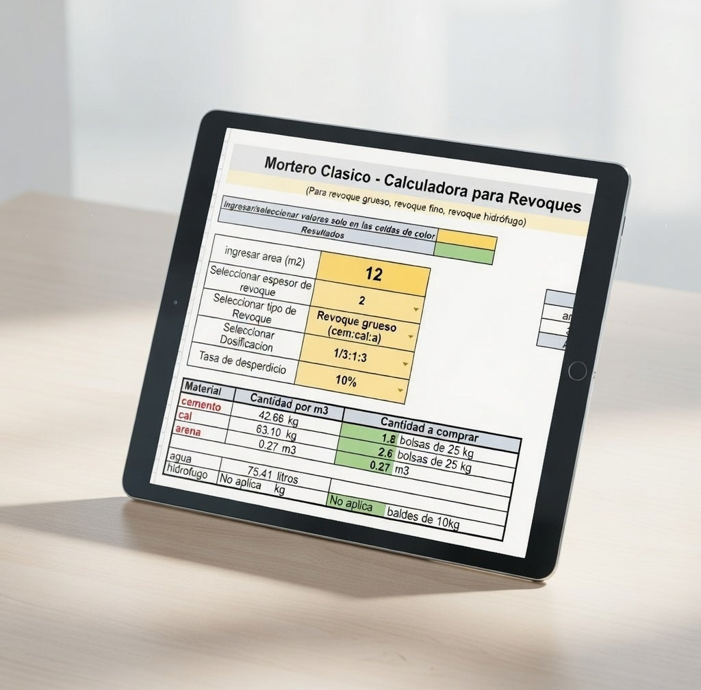 Mortero Clásico (Calculadora para revoques)